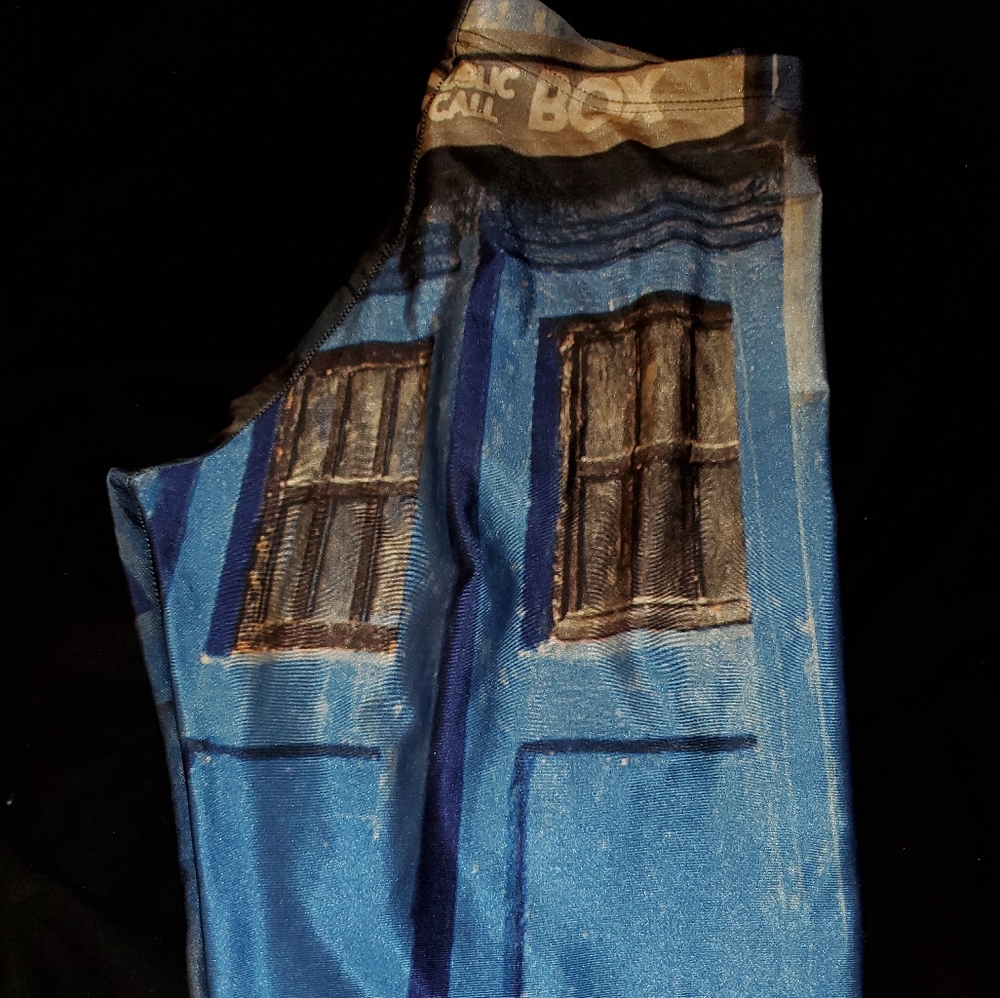Dr Who Police call box tardis black milk leggings